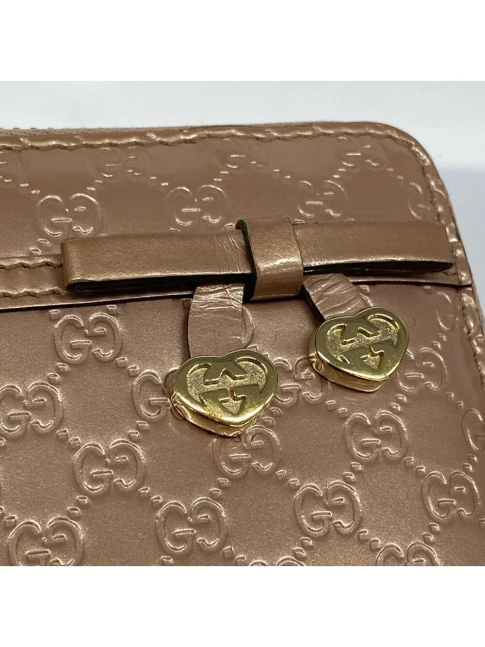 ★SOLD★ Gucci Wallet Micro Guccissima Enamel Pink Champagne Gold - Picture 6 of 10